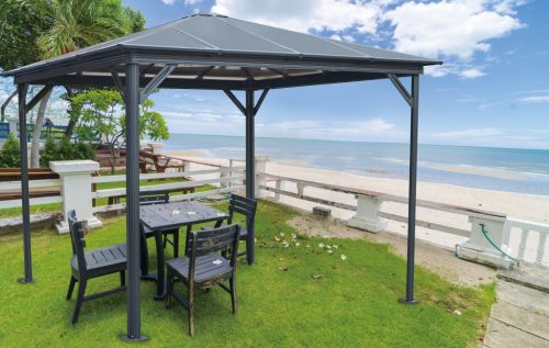 LANITPLAST 33 antracit aluminium kerti pavilon + bronz polikarbonát