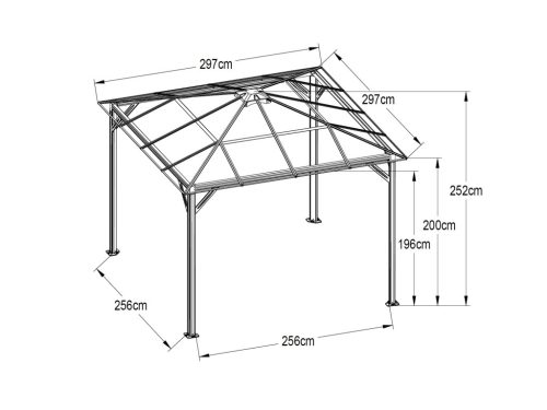 kerti pavilon LANITPLAST 33 antracit + bronz PC LG2454