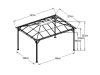 kerti pavilon LANITPLAST 43 antracit + átlátszó PC LG2470