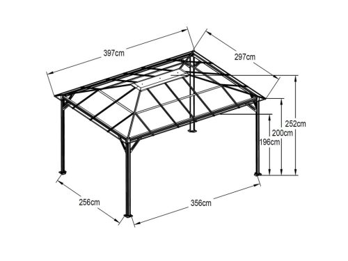 kerti pavilon LANITPLAST 43 antracit + átlátszó PC LG2470