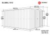 fém kerti ház GLOBEL 1012 ZÖLT + napfénytető LG2500