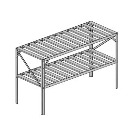  alumínium állvány LANITPLAST 130x50 cm 2 db polccal ezüst GSB2 LG2632