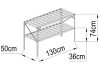 alumínium állvány LANITPLAST 130x50 cm 2 db polccal ezüst GSB2