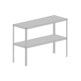   acél állvány LANITPLAST 115x40 cm 2 db polccal ezüst GSD2 LG2640