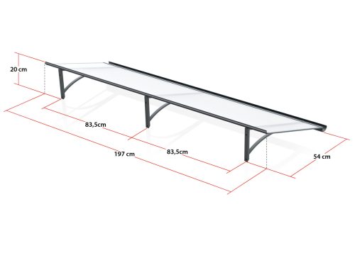 bejárati előtető LANITPLAST RUMBA XL 197/54 antracit LG2761