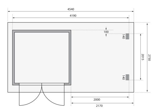 fából készült kerti ház KARIBU BASTRUP 2 + egy menedéket 200 cm (73290) natur LG2806