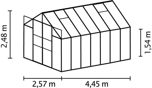 üvegház VITAVIA URANUS 11500 tiszta üveg 3 mm fekete színű LG2829