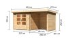 fából készült kerti ház KARIBU BASTRUP 2 + egy menedéket 200 cm a hát-és oldalfalakkal együtt (73314) natur LG2944