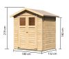 fából készült kerti ház KARIBU DAHME 2 (42560) natur LG2947
