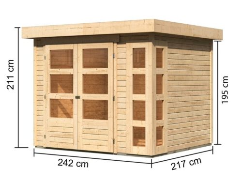 fából készült kerti ház KARIBU KERKO 3 (82926) natur LG2948
