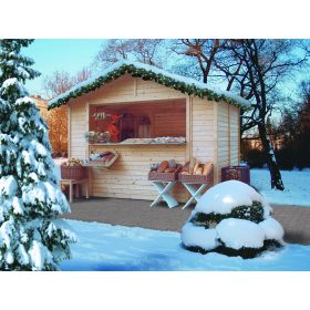   fából készült kerti ház KARIBU VERKAUFSHAUS 2 (27501) natur LG3042