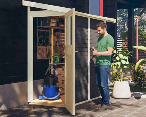 fából készült kerti ház KARIBU GÖRLITZ (38747) terragrau LG3071