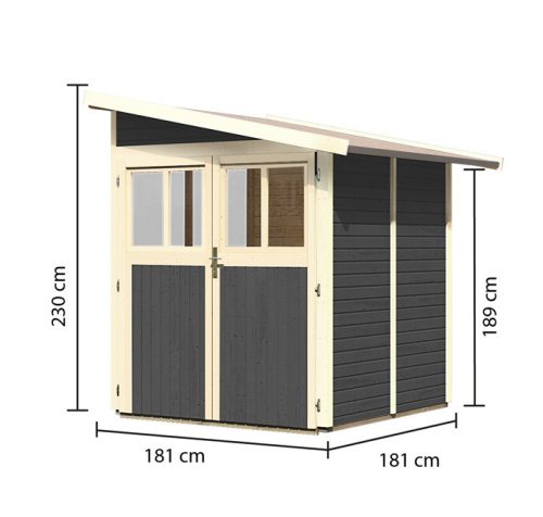 fából készült kerti ház KARIBU WANDLITZ 2 (73072) terragrau LG3073