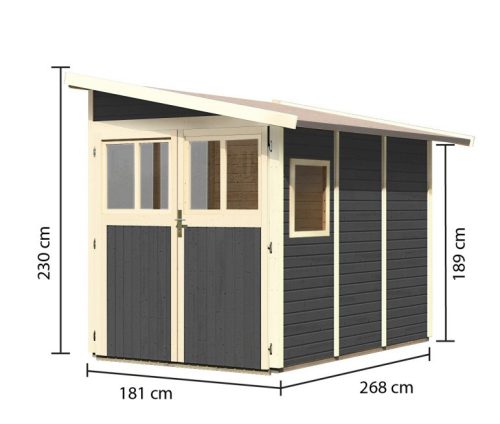 fából készült kerti ház KARIBU WANDLITZ 3 (73073) terragrau LG3090