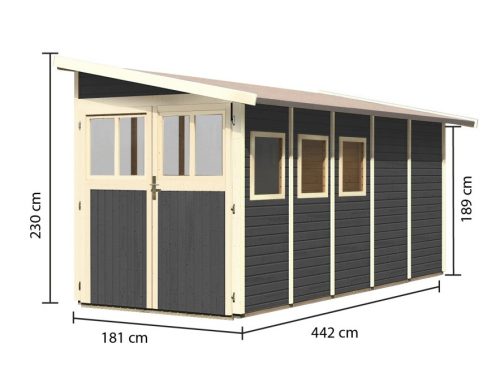 fából készült kerti ház KARIBU WANDLITZ 5 (73075) terragrau LG3094