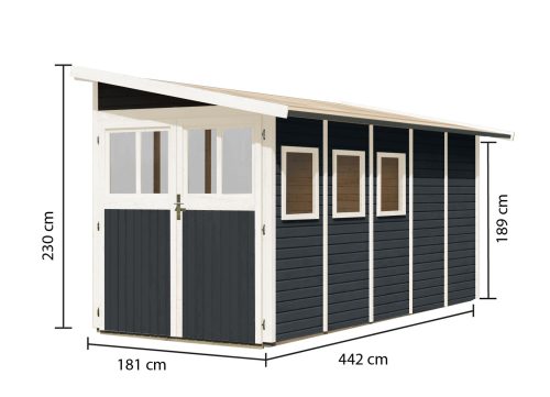 fából készült kerti ház KARIBU WANDLITZ 5 (38751) antracit LG3095
