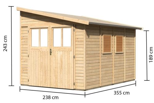 fából készült kerti ház KARIBU BOMLITZ 4 (68863) natur LG3139