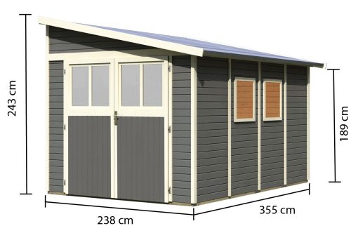 fából készült kerti ház KARIBU BOMLITZ 4 (8887) terragrau LG3140
