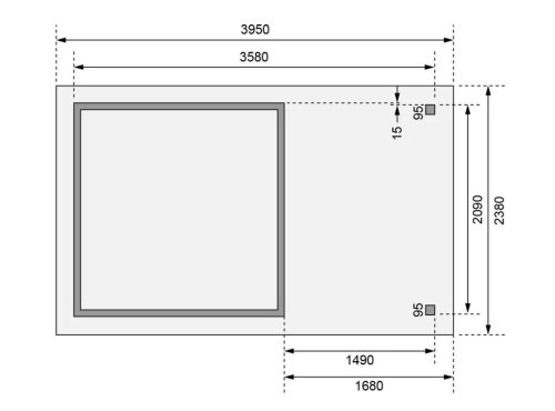 fából készült kerti ház KARIBU ASKOLA 2 + egy menedéket 150 cm (23490) terragrau LG3206