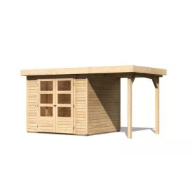   fából készült kerti ház KARIBU ASKOLA 3 + egy menedéket 150 cm (23491) natur LG3227