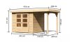 fából készült kerti ház KARIBU ASKOLA 3 + egy menedéket 150 cm (23491) natur LG3227