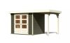 fából készült kerti ház KARIBU ASKOLA 3 + egy menedéket 150 cm (23497) terragrau LG3228