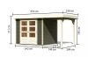 fából készült kerti ház KARIBU ASKOLA 3 + egy menedéket 150 cm (23497) terragrau LG3228