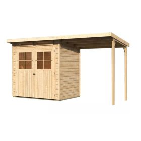   fából készült kerti ház KARIBU GLÜCKSBURG 2 + egy menedéket 190 cm (83229) natur LG3489