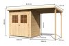 fából készült kerti ház KARIBU GLUCKSBURG 2 + egy menedéket 190 cm (83229) natur LG3489