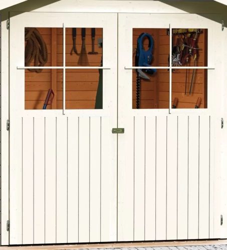 fából készült kerti ház KARIBU GLÜCKSBURG 2 + egy menedéket 190 cm (83230) terragrau LG3490