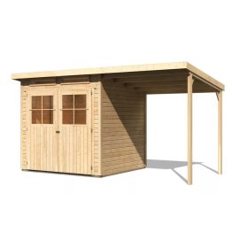   fából készült kerti ház KARIBU GLÜCKSBURG 3 + egy menedéket 190 cm (83231) natur LG3493