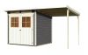 fából készült kerti ház KARIBU GLÜCKSBURG 3 + egy menedéket 190 cm (68769) terragrau LG3495