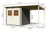 fából készült kerti ház KARIBU GLUCKSBURG 3 + egy menedéket 190 cm (68769) terragrau LG3495