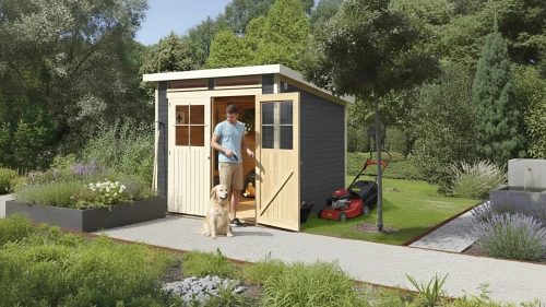 fából készült kerti ház KARIBU GLÜCKSBURG 4 (68216) terragrau LG3497