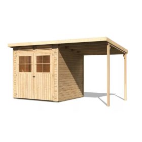   fából készült kerti ház KARIBU GLÜCKSBURG 4 + egy menedéket 190 cm (83232) natur LG3498