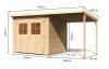 fából készült kerti ház KARIBU GLÜCKSBURG 4 + egy menedéket 190 cm (83232) natur LG3498