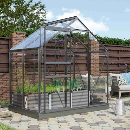 üvegház VITAVIA VENUS 2500 tiszta üveg 3 mm fekete színű LG3537