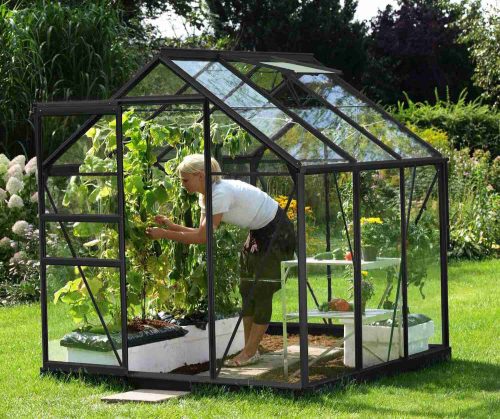 üvegház VITAVIA VENUS 3800 tiszta üveg 3 mm fekete színű LG3538