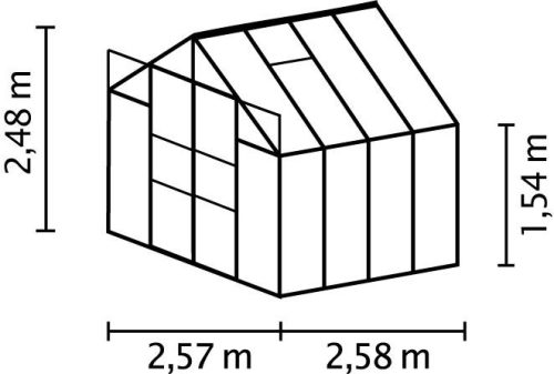 üvegház VITAVIA URANUS 6700 tiszta üveg 3 mm fekete színű LG3560