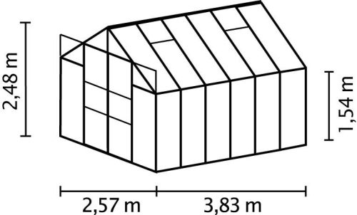 üvegház VITAVIA URANUS 9900 tiszta üveg 3 mm fekete színű LG3562