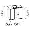 üvegház VITAVIA IDA 1300 PC 6 mm fekete színű LG3593