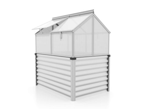 VITAVIA GAIA JUMBO PC emelt ágyás üvegházzal 4 mm ezüst