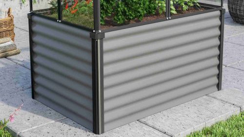 emelt ágyás üvegházzal VITAVIA GAIA JUMBO PC 4 mm fekete LG3735