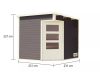 finn szauna KARIBU PELLE (40176) terragrau LG3771