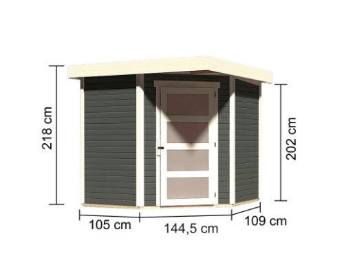 fából készült kerti ház KARIBU SCHWANDORF 3 (73468) terragrau LG3890