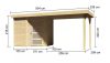 fából készült kerti ház KARIBU SCHWANDORF 3 + egy menedéket 280 cm (77742) natur LG3897