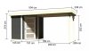 fából készült kerti ház KARIBU SCHWANDORF 3 + egy menedéket 280 cm (77743) terragrau LG3898