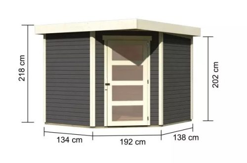 fából készült kerti ház KARIBU SCHWANDORF 5 (73471) terragrau LG3905