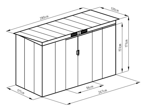 bádog kerti ház LANITPLAST HALLE 94 ANTRACIT LG4024