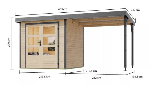 hibrid kerti ház KARIBU JUPITER A (93423) natur / terragrau LG4030